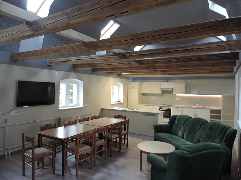 Innenasicht Mehlhaus - Blick Richtung Küchenbereich